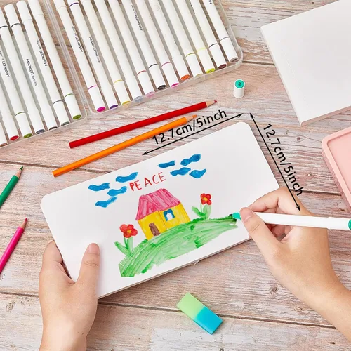 Miniatura 2 de Gueevin 4 Piezas Libro de Cartón de Tapa Dura en Blanco para Niños con Páginas Gruesas y Resistentes para Estudiantes Adultos Dibujo Bocetos