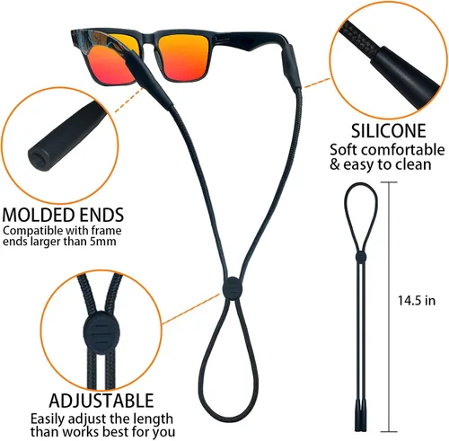 Miniatura 2 de Correa para lentes, correa ajustable para lentes de sol, correas para niños, mujeres y hombres, soportes para anteojos alrededor del cuello, 1