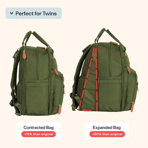 Miniatura 15 de BabbleRoo - Mochila para pañales - Bolso de viaje con artículos esenciales para bebés - Mochila multifunción resistente al agua, bolso de viaje