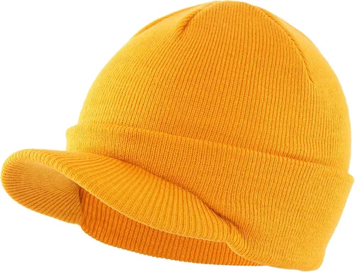 Miniatura 63 de Home Prefer - Gorro de invierno para hombre con visera, cálida y doble punto.