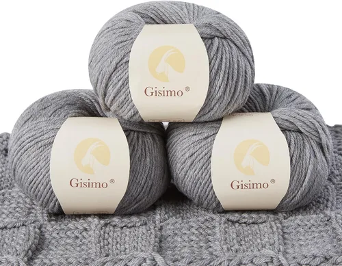 Miniatura 38 de 100% lana merino para tejer y ganchillo, hilo lujoso y suave de 6 cabos para tejer y crochet a mano, 1.76 oz/50 g, 127 yardas/116 metros