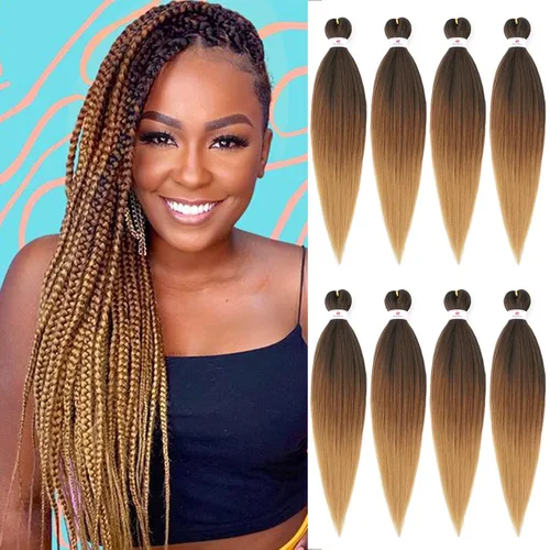 Miniatura 19 de Beyond Beauty - Trenzas preestiradas de cabello profesional sin picazón, ajuste de agua caliente, fibra sintética, textura Yaki, extensiones