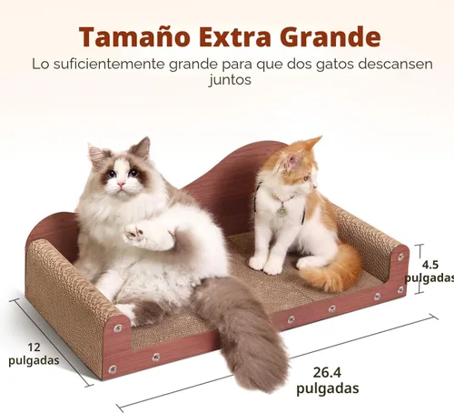 Miniatura 2 de ComSaf Cama Rascador Grande para Gatos - Tabla Rascadora para Gatos de 26", Sofá Rascador para Gatos de Cartón, Cama Lounge Rascadora Duradera