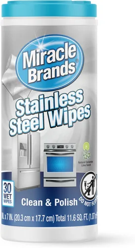MiracleWipes Para acero inoxidable, ideal para cocina y electrodomésticos, incluyendo horno, refrigerador, lavavajillas, microondas, fregadero,