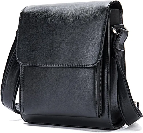 Cuero auténtico mensajero Bolsas hombro hombro Crossbody bolso trabajo negocio vintage capacidad