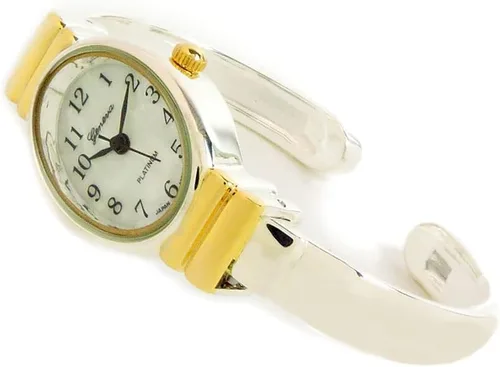 Miniatura 2 de STC 2Tone - Reloj de pulsera para mujer con banda de metal ovalada de tamaño pequeño