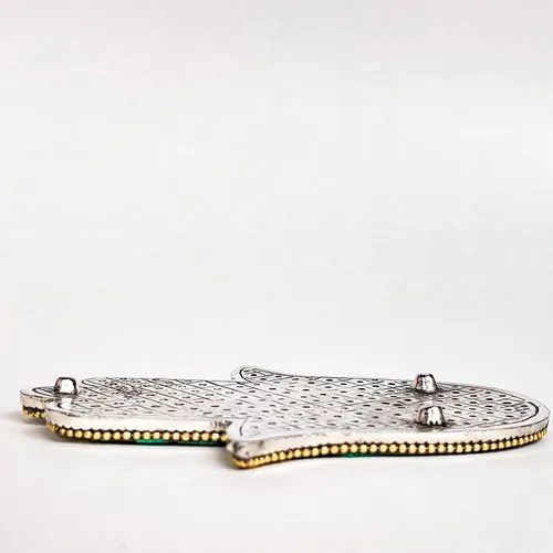 Miniatura 5 de Verde - Soporte para incienso de mano Hamsa - Mosaico Piedras