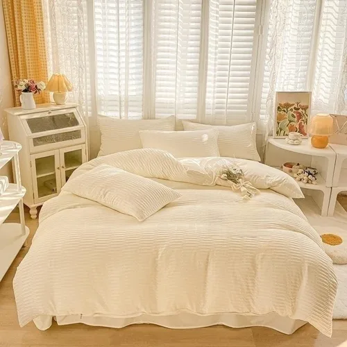 Miniatura 2 de Bubble Yarn Fabric Soft Skin Friendly Duvet Cover Set Single Double Bedding Set Full Size Breathable Quilt Cover Set with Sheets,Bedding