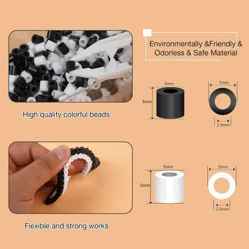Miniatura 3 de Fuse Beads 6000 cuentas de hierro fundido negro de 0.197 in compatibles con Perler y Hama