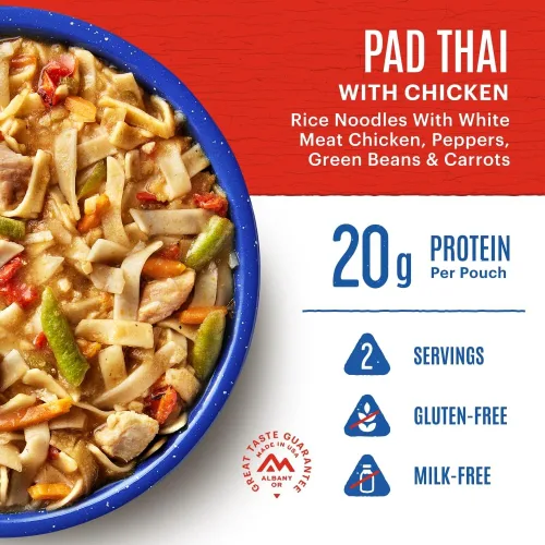 Miniatura 4 de Mountain House Pad Thai - Alimentos liofilizados con pollo para mochileros y campamentos, paquete de 6 unidades, sin gluten