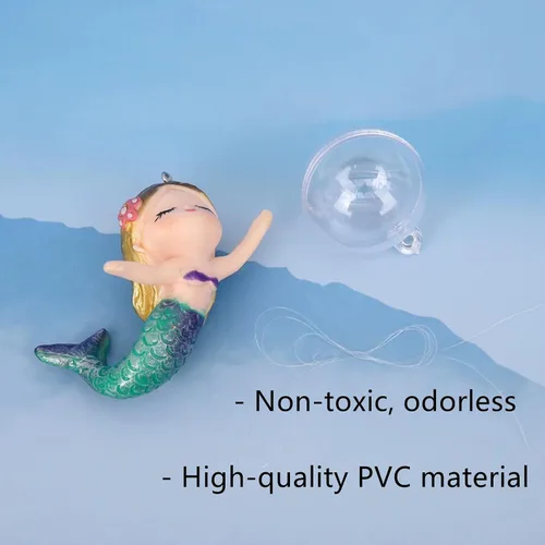 Miniatura 3 de Decoración flotante para acuario de sirena, estatua de sirena de resina de PVC, adorno de decoración de acuario, policromático, hecho a mano, 2.16