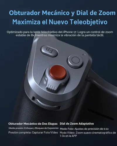 Miniatura 7 de TELESIN Kit de Agarre Magnético Master para iPhone 17 Pro Max, Kit de Agarre de Cámara de Teléfono Powergrip con Batería Integrada de 3200mAh