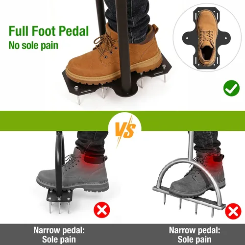 Miniatura 3 de eWonLife Aireador de césped, aireador manual de diseño paso a través del patio, pedal completo para articulaciones amigable, fuerza ergonómica