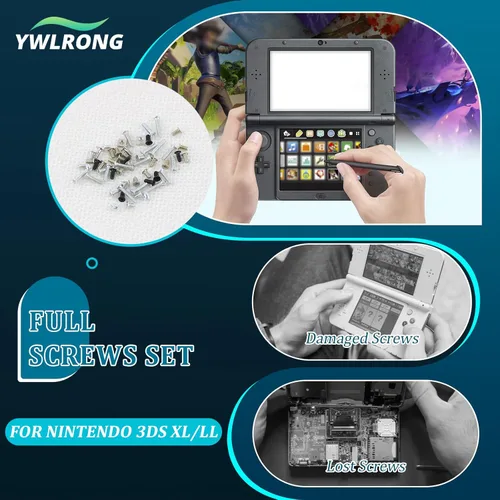 Miniatura 2 de Juego de 52 tornillos completos para Nintendo 3DS XL/LL Tornillo de repuesto Cabeza de consola Accesorios Piezas con herramientas de reparación