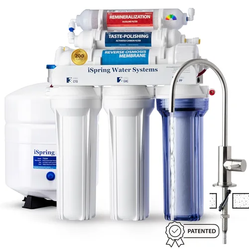 Miniatura 14 de iSpring RCC7 WQA Filtro de agua potable sistema de ósmosis inversa, de 5 etapas, 75 GPD, certificación con sello de oro Níquel