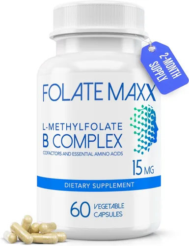 Miniatura 10 de L Metilfolato 7.5 mg con complejo activo de vitamina B – 60 cápsulas – 5-MTHF de alta potencia con mezcla B6 y suplemento de metilo B12 – 3 en 1