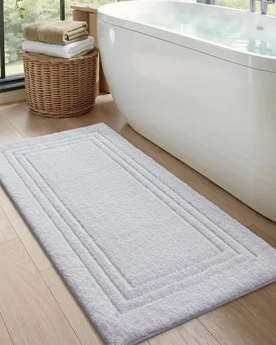 Miniatura 12 de DEXI Alfombra de baño de 24 x 16 pulgadas, ultra suave y absorbente, tapete para baño, tapete de baño antideslizante y lavable para bañera, Gris
