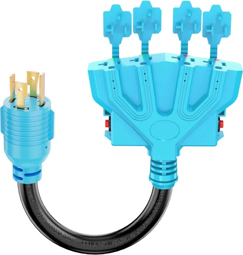 Miniatura 8 de CircleCord Cable adaptador NEMA L5-30P a L14-30R, adaptador de interruptor de transferencia de generador de 4 a 3 puntas, bloqueo giratorio