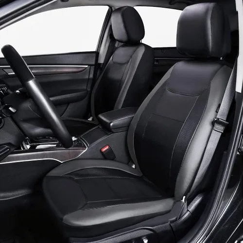 Miniatura 3 de Flying Banner Fundas para Asientos de Coche Impermeables de Cuero Sintético con Fibra de Carbono para Asientos Delanteros y Traseros