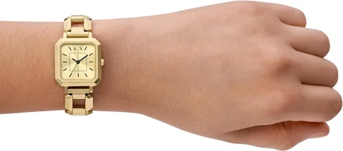 Miniatura 5 de Reloj Armani Exchange AX para mujer, reloj cuadrado para mujer con correa de acero inoxidable o cuero