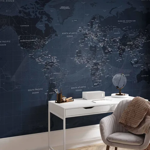Miniatura 6 de artgeist Mural de Pared Premium Mapa del Mundo 79x55 pulgadas - Papel Tapiz No Tejido XXL Vellón Decoración de Pared Impresión Fotográfica Imagen