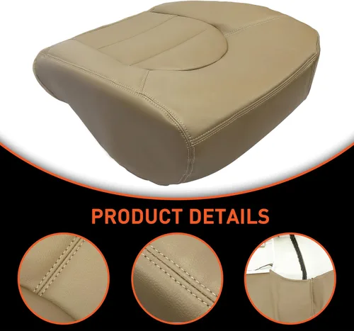 Miniatura 4 de ECOTRIC Funda de repuesto para parte inferior de asiento compatible con Ford F250 F350 F450 Lariat 1999 2000 de cuero artificial color marrón