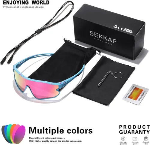 Miniatura 7 de Lentes de sol para niños, lentes de sol de béisbol juveniles, polarizados, deportivos, ciclismo, para niños y niñas, marco ligero