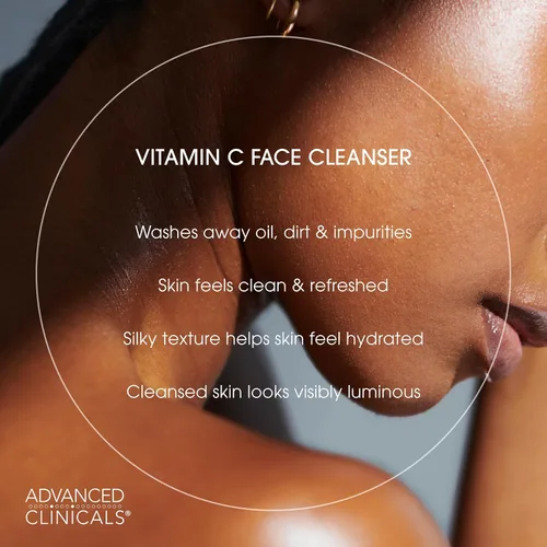 Miniatura 5 de Advanced Clinicals Limpiador facial suave con vitamina C para mujeres y hombres Jabón limpiador facial de gel con aroma a cítricos Aloe Vera +