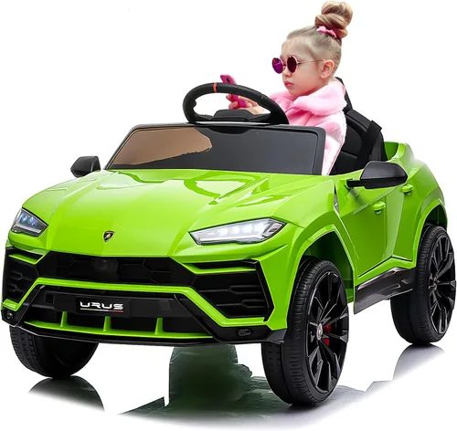 Miniatura 7 de Auto eléctrico para niños con licencia Lamborghini de 12 V, vehículo de paseo con control remoto, velocidad máxima 2.5 mph, luces LED, reproductores