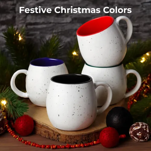 Miniatura 2 de LIFVER Juego de 4 tazas de café de 20 onzas, tazas de café grandes de cerámica con asas para café, té, cacao caliente, tazas de expreso, regalos