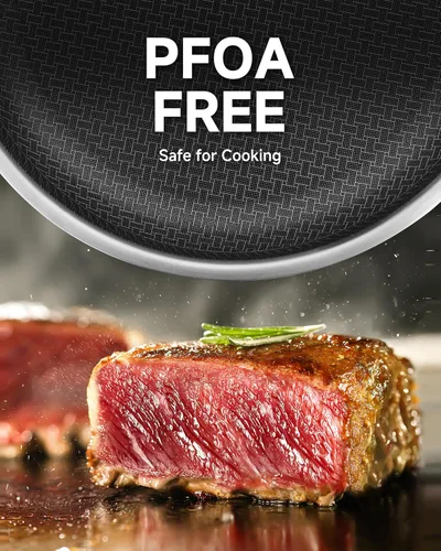 Miniatura 4 de LOLYKITCH - Sartén antiadherente de 12 pulgadas para paella con asas laterales y tapa, revestimiento cerámico, acero inoxidable de tres capas