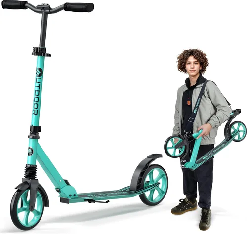 Patinete Cruiser para exteriores a partir de 6 años, para niños, adolescentes y adultos, carga máxima de 250 libras, plegable, ruedas de 8 pulgadas
