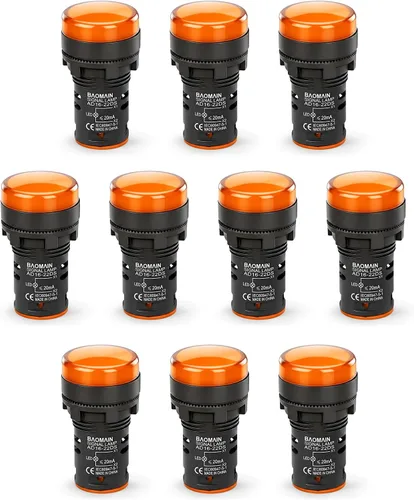 Miniatura 12 de Baomain LED Indicador Piloto Luz Piloto AD16-22D AC 110V 20mA Ahorro de Energía Verde Paquete de 2