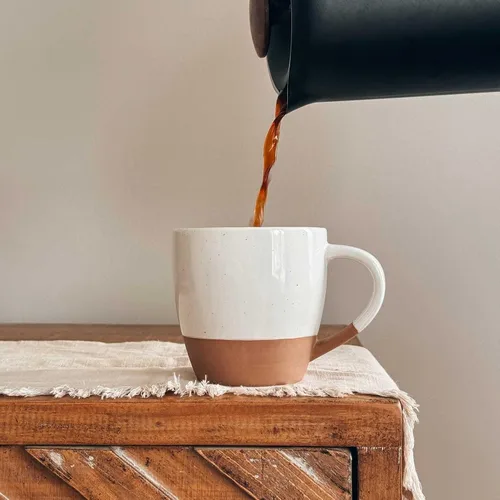 Miniatura 7 de Mora - Juego de 4 tazas grandes de cerámica con leche, 16 onzas, tazas de café de porcelana con mango grande, modernas, bohemias, estilo único