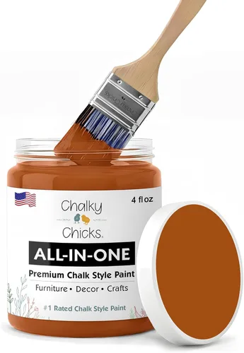 Chalky Chicks - Pintura mate a la tiza, no requiere lijado, 4 onzas líquidas, color naranja (Acorn), para muebles, pintura todo en uno sin