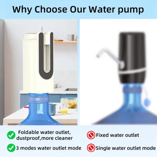 Miniatura 2 de Dispensador de agua para botellas de 5 galones, bomba de agua potable de 5 galones, dispensador de agua eléctrico de 5 galones con carga USB, fácil