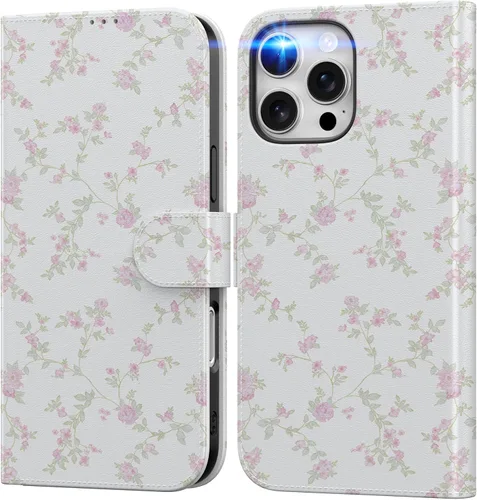Miniatura 28 de DEENAKIN Funda tipo cartera para iPhone 15 con tarjetero + clip para efectivo, bloqueo RFID, protección contra caídas de grado militar y obras