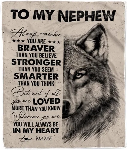 Miniatura 27 de Manta personalizada con texto en inglés «To My Nephew from Aunt Auntie Uncle You Will Never Lose Lion Nephew, cumpleaños, graduación, Navidad, manta