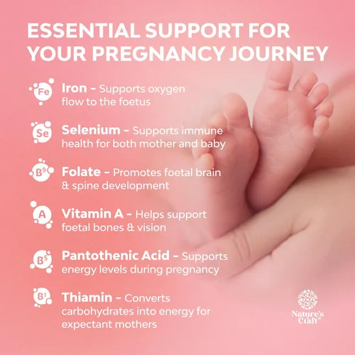 Miniatura 2 de Natures Craft Gomitas prenatales veganas para mujer, vitaminas prenatales gomosas para mujeres con ácido fólico de hierro y mezcla de superfrutas