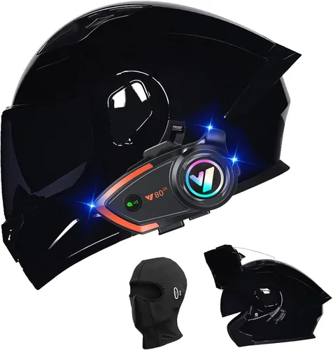 Miniatura 13 de Cascos de motocicleta para hombre, aprobado por DOT, casco de motocicleta de cara completa para adultos, casco de motocicleta con doble visera, D