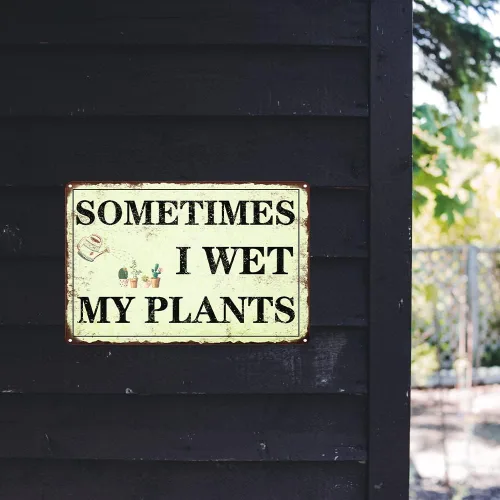 Miniatura 7 de Decoración divertida de jardín a veces riego mis plantas, letrero de jardín de metal para exterior, regalos para mujeres amantes de las plantas