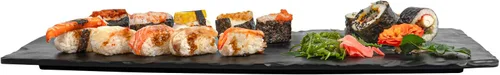 Miniatura 11 de Restaurantware Voga - Platos de servir de 10 x 20 pulgadas, 4 tablas rectangulares de charcutería, imitan el aspecto de la melamina negra pizarra