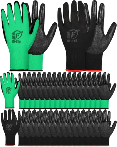 Honeydak 36 pares de guantes de jardinería para hombres y mujeres, guantes de jardín con revestimiento de goma transpirable