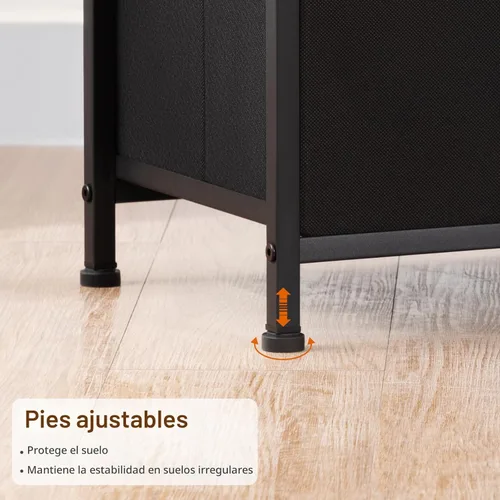 Miniatura 9 de LOAKEKEL Juego de 2 mesitas de noche, mesita de noche LED con estación de carga, mesas auxiliares con estante de almacenamiento, mesa de noche con 2