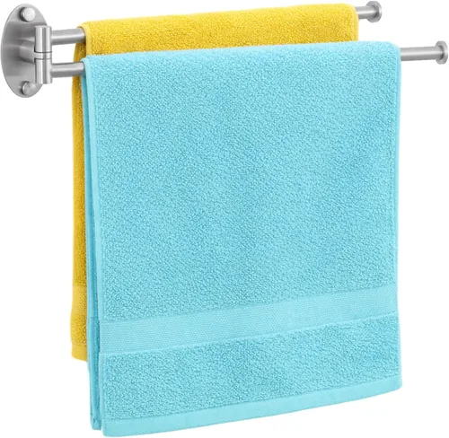Miniatura 10 de KES Toallero giratorio negro de 9 pulgadas para baño, barra doble con giro de 2 brazos, para cocina, montado en la pared, de acero inoxidable SUS