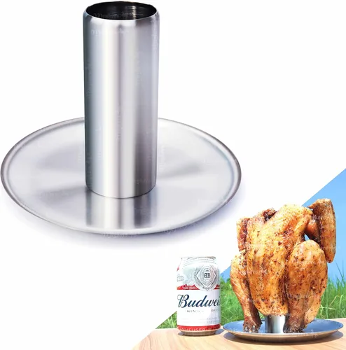 Meykers Soporte para Lata de Cerveza para Pollo [Nueva Mejora] para Parrilla, Ahumador, Horno | Soporte Vertical para Pollo de Lata de Cerveza |