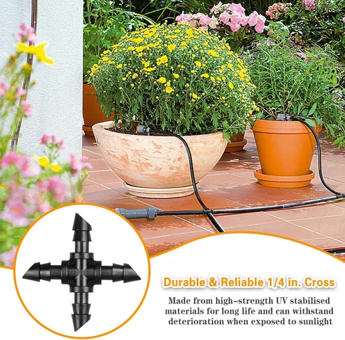 Miniatura 5 de Gardrip Accesorios cruzados de riego por goteo: 45 piezas de púas de 4 vías de riego cruzado de piezas con extremo afilado se adapta a tubos