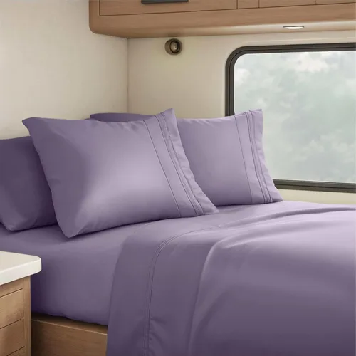 Miniatura 85 de Clara Clark - Juego de sábanas King con Flex Top, 6 piezas - Sábanas de lujo para cama King con cabeza dividida, juego de cama súper suave, King