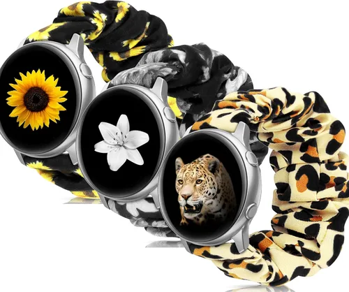 Miniatura 22 de Correas elásticas de repuesto para Samsung Galaxy Watch 4 5 Pro 6 7 Classic Galaxy Active 1 2 1.575 in 1.732 in para mujer Bla-M A-Negro