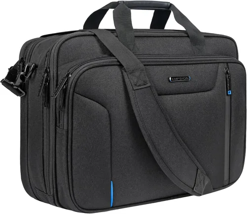 Miniatura 5 de EMPSIGN Maletín para laptop, bolsa de computadora de 17.3 pulgadas, funda expandible para computadora portátil para hombres, bolsa de hombro